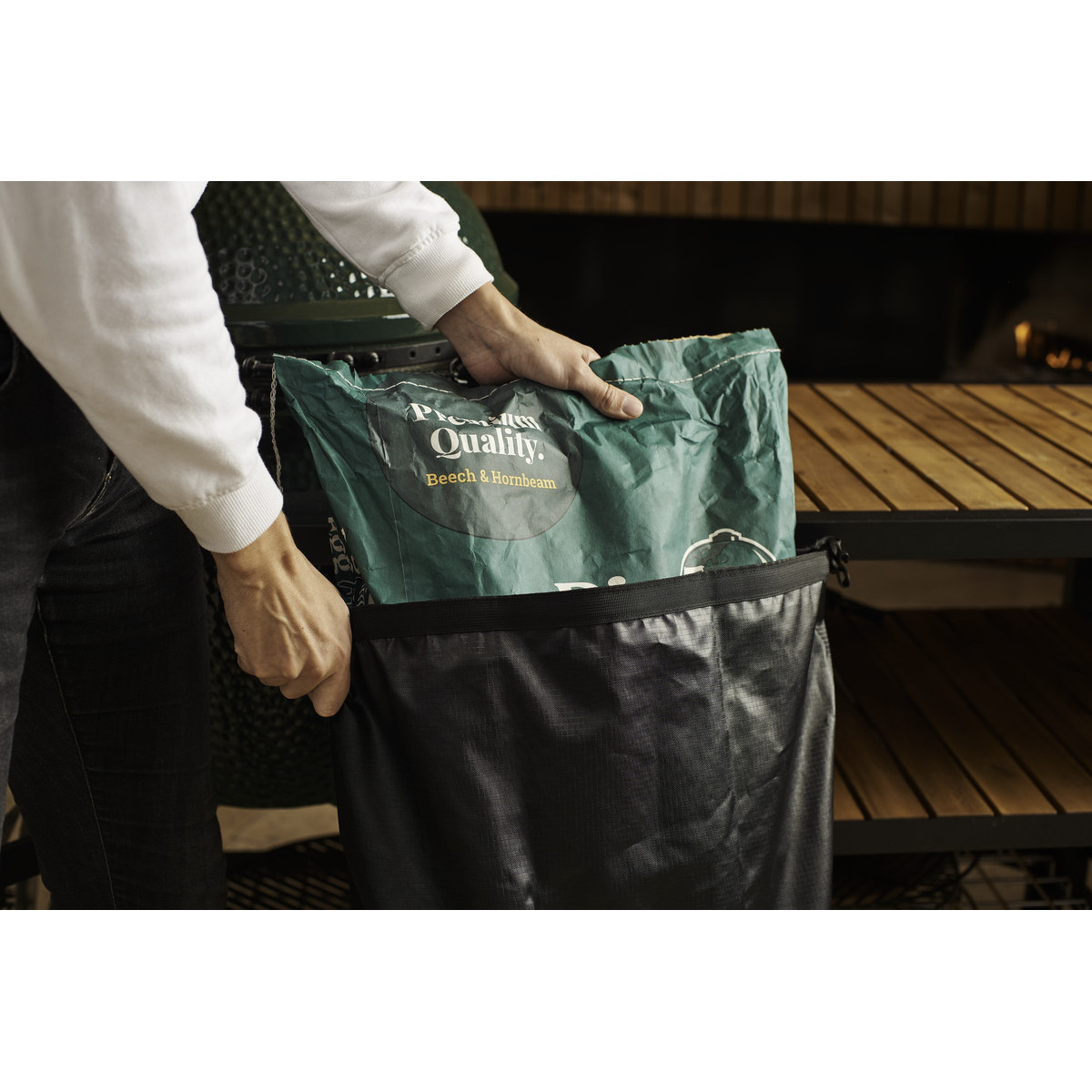 Úložný vak na drevné uhlie